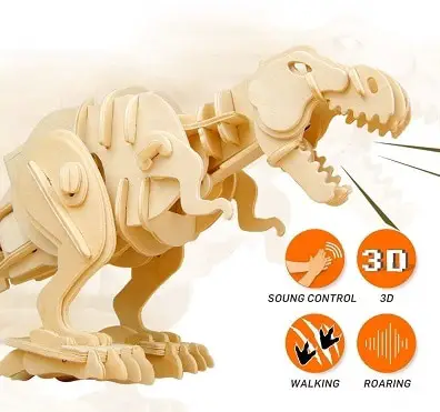 RoboTime 3D Wooden T Rex Dinosaur Puzzle