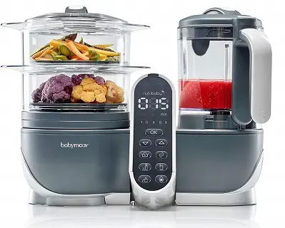Babymoov Duo Meal Station 5 in 1 Food Processor with Steam Cooker