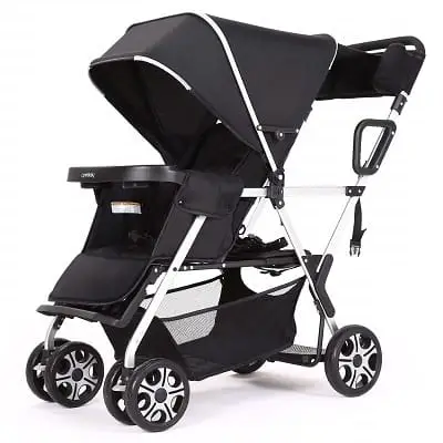 DOUBLE STROLLER CONVENIENCE URBAN TWIN CARRIAGE STROLLER TANDEM COLLAPSIBLE STROLLER