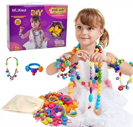 Snap Pop Beads Girls Toy Happytime 180 Pieces DIY Jewelry Kit Fashion Fun
