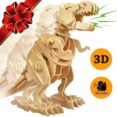 Trex Dinosaur 3D Puzzle Walking Wooden Robot T Rex Toy