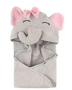 Hudson Baby Animal Face Hooded Towel For Girls