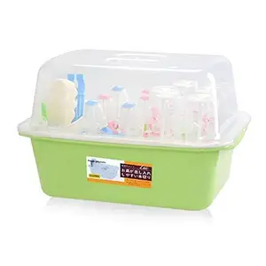 OLizee Baby Bottle Drying Racks with Anti-dust Cover